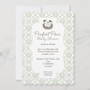 Perfektes Paar Twin Baby Dusche Einladung