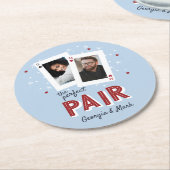 Perfektes Pair Casino Themenpaare Foto Runder Pappuntersetzer (Angewinkelt)