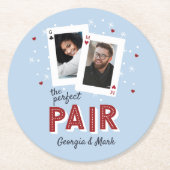 Perfektes Pair Casino Themenpaare Foto Runder Pappuntersetzer (Vorderseite)