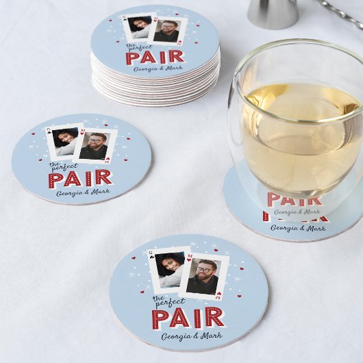 Perfektes Pair Casino Themenpaare Foto Runder Pappuntersetzer