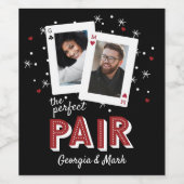 Perfektes Pair Casino Themenpaare Foto Weinetikett (Einzelnes Label)