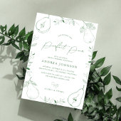 Perfektes Pair Hand Drawn Birne Theme Brautparty Einladung