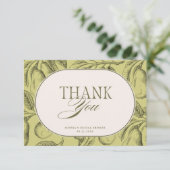 Perfektes Pair Vintag Pear Brautparty Dankeskarte (Stehend Vorderseite)