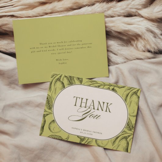 Perfektes Pair Vintag Pear Brautparty Dankeskarte