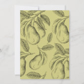 Perfektes Pair Vintag Pear Brautparty Einladung (Rückseite)