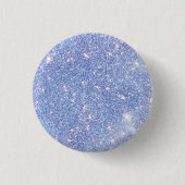 Perfektes Paradise Sky Blue Sparkle Glitzer Button (Vorderseite)