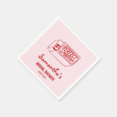 Perfektes passendes handgezeichnetes Coquette-Brau Serviette (Ecke)