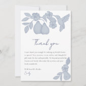Perfektes Pear-Brautparty | Blue Dankykarte Dankeskarte (Vorderseite)