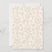 Perfektes Pear-Brautparty | Damask Einladung (Rückseite)