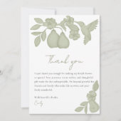 Perfektes Pear-Brautparty | Sage Green Dankeskarte (Vorderseite)