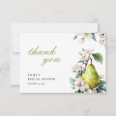 Perfektes Pear Floral Brautparty Dankeskarte (Vorderseite)
