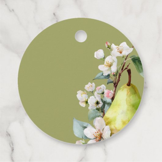 Perfektes Pear Floral Brautparty Geschenkanhänger (Rückseite)