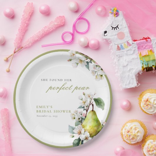 Perfektes Pear Floral Brautparty Pappteller (Party)