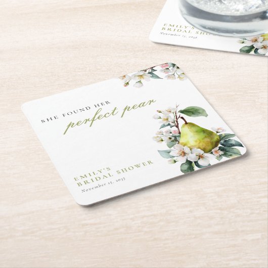Perfektes Pear Floral Brautparty Rechteckiger Pappuntersetzer (angewinkelt)