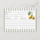 Perfektes Pear Retro Altes Geld Pair Bridal Rezept Begleitkarte (Vorderseite)