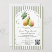 Perfektes Pear Retro Altes Geld Pair Qr Brautparty Einladung (Vorderseite)