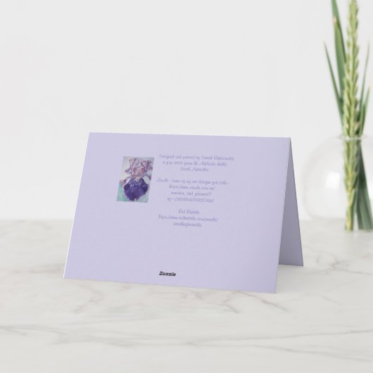 Perfektes Pink Stiefmütterchen Wasserfarbe Danke K Karte (Rückseite)