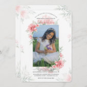 Perfektes pinkfarbenes Foto Einladung (Vorne/Hinten)