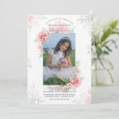 Perfektes pinkfarbenes Foto Einladung (Stehend Vorderseite)