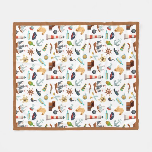 Perfektes Pirate Pattern Fleece Blanket (Vorderseite (Horizontal))