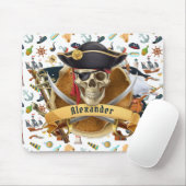 Perfektes Piratenmuster PERSONALISIEREN Mousepad (Mit Mouse)
