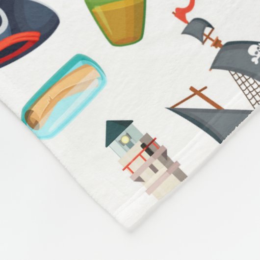 Perfektes Piratenmuster PERSONALIZE Fleecedecke (Ecke)