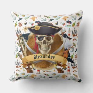 Perfektes Piratenmuster PERSONALIZE Kissen