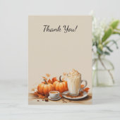 Perfektes Pumpkin Party Halloween Erntedank Fall Dankeskarte (Stehend Vorderseite)