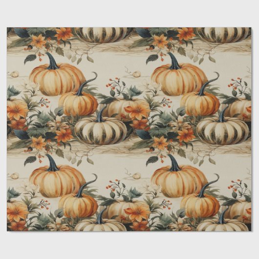 Perfektes Pumpkin Party Halloween Erntedank Fall Geschenkpapier (Flach)
