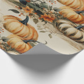 Perfektes Pumpkin Party Halloween Erntedank Fall Geschenkpapier (Ecke)
