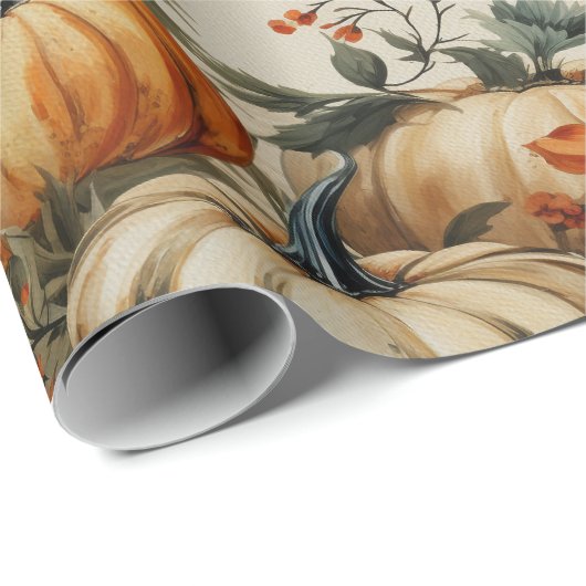Perfektes Pumpkin Party Halloween Erntedank Fall Geschenkpapier (Rolleneckpunkt)