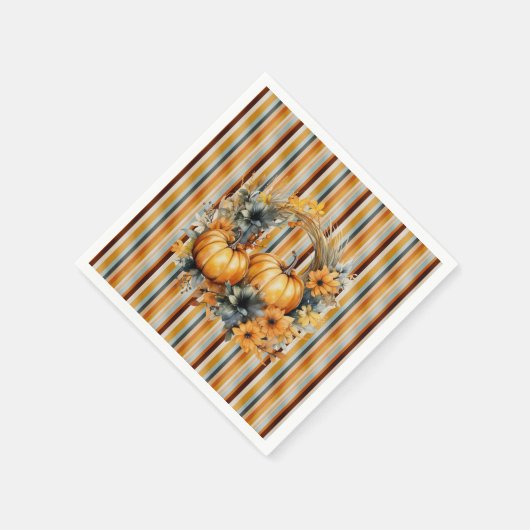 Perfektes Pumpkin Party Halloween Erntedank Fall Serviette (Ecke)