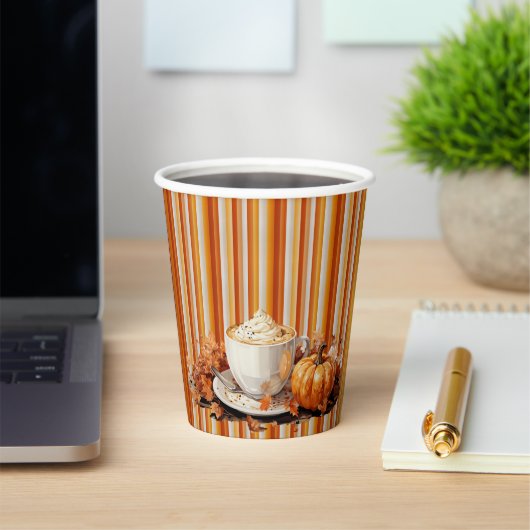 Perfektes Pumpkin Party Wasserfarbenlatte Pappbecher (InSitu)