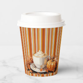 Perfektes Pumpkin Party Wasserfarbenlatte Pappbecher