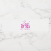 Perfektes Rosa, glänzender Glitzer, süß 16 Wasserflaschenetikett (Einzelnes Label)