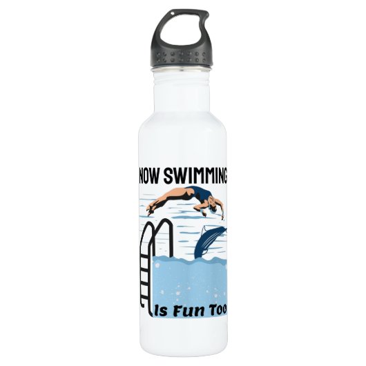 Perfektes Schwimmerdesign - Schwimmen macht Spaß Edelstahlflasche (Vorderseite)