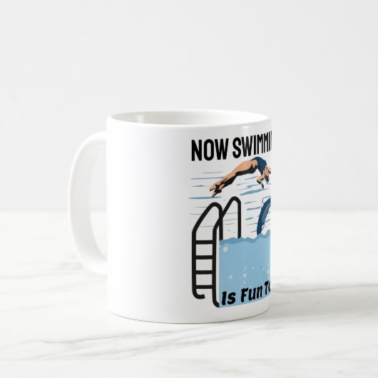 Perfektes Schwimmerdesign - Schwimmen macht Spaß Kaffeetasse (Vorderseite Links)