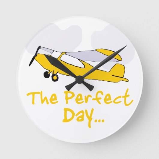 Perfektes Tagesflugzeug Runde Wanduhr (Vorderseite)