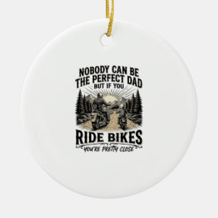 Perfektes Vater-Fahrrad-Fahren Vintage-Biker-Shirt Keramik Ornament