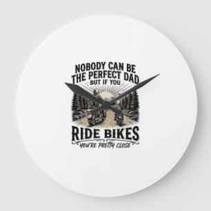 Perfektes Vater Fahrrad Fahrräder Vintage Biker-Sh Große Wanduhr