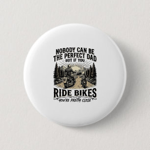 Perfektes Vater-Fahrrad-Vintage-Biker-Shirt-Design Button