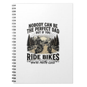 Perfektes Vater-Fahrrad Vintage-Biker-Shirt-Design Notizblock