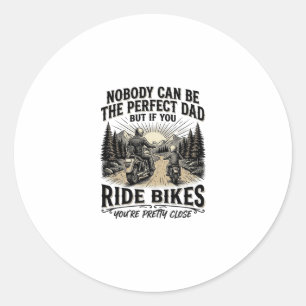 Perfektes Vater-Fahrrad-Vintage-Biker-Shirt-Design Runder Aufkleber