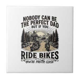 Perfektes Vater Fahrradfahren Vintage Biker-Shirt- Fliese