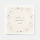 Perfektes, von Hand gezogenes, grünes Brautparty Serviette (Vorderseite)