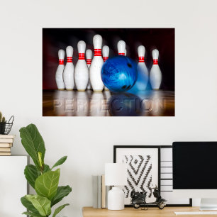 Perfektion, Bowling 300 Spiel, Wandkunst Poster