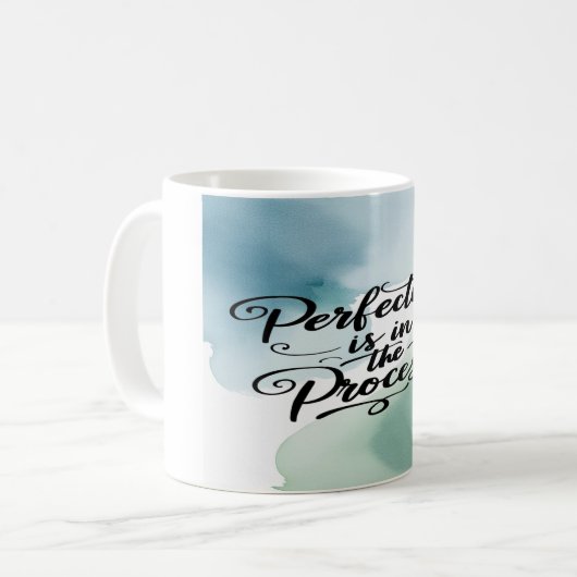 Perfektion ist im Prozess Option 2 Kaffeetasse (Vorderseite Links)