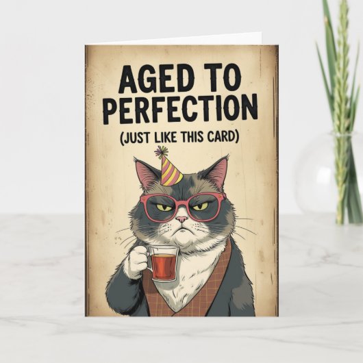 Perfektion - Vintager Geburtstag im sonnigen Stil Karte (Vorderseite)