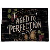 Perfektioniert mit rustikalem Barrel Theme Design Große Geschenktüte (Vorderseite)
