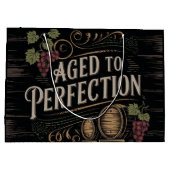 Perfektioniert mit rustikalem Barrel Theme Design Große Geschenktüte (Rückseite)